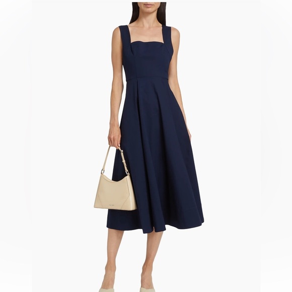 NWT STAUD Navy Teresa Midi Dress - Picture 9 of 10